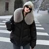 Short cotton-padded clothes, large fur collar cotton-padded jackets, winter 2025 new cold-proof and sweet wind-padded clothes, women's thickened