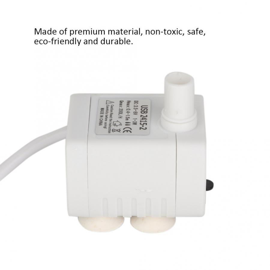 Fashionable USB Mini Pump Submersible Water Pump for Fish Tank Aquarium Pet Water Dispenser Waterproof Submersible Aquarium
