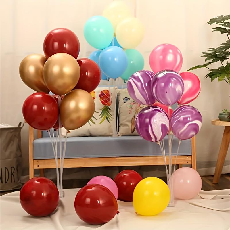 27.5-inch 7-Head Plastic Tabletop Balloon Stand, Suitable for Parties, Tabletop or Floor Use, 1 Set Balloon Stand
