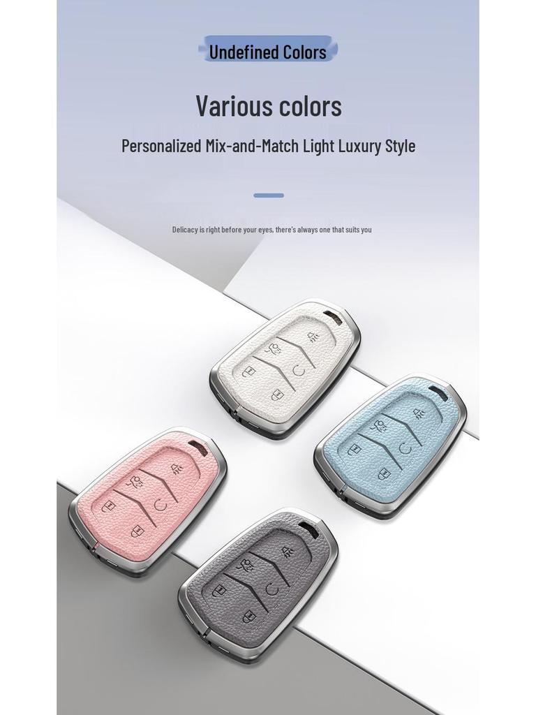 Lädernyckelskydd för Cadillac XT5/CT6/XT4/XTS och ATSL – Unisexdesign med spänne