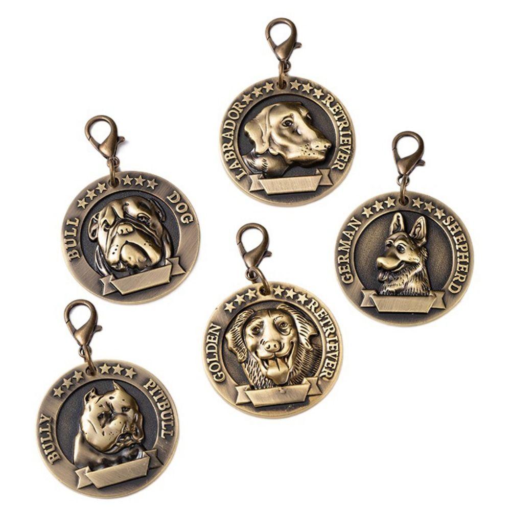 Pet Supplies Dog Tag 3D Embossed Nameplate Anti-lost Stainless Steel Pet Metal ID Card