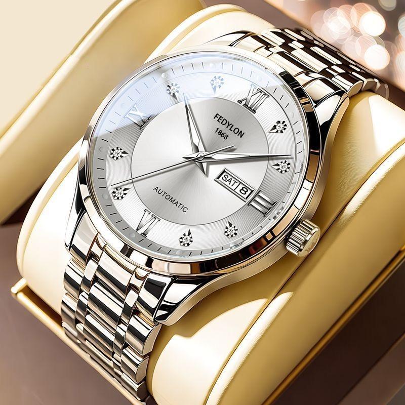 Fatilon watch men's new waterproof business mechanical wind men's watch steel belt famous watch quartz watch