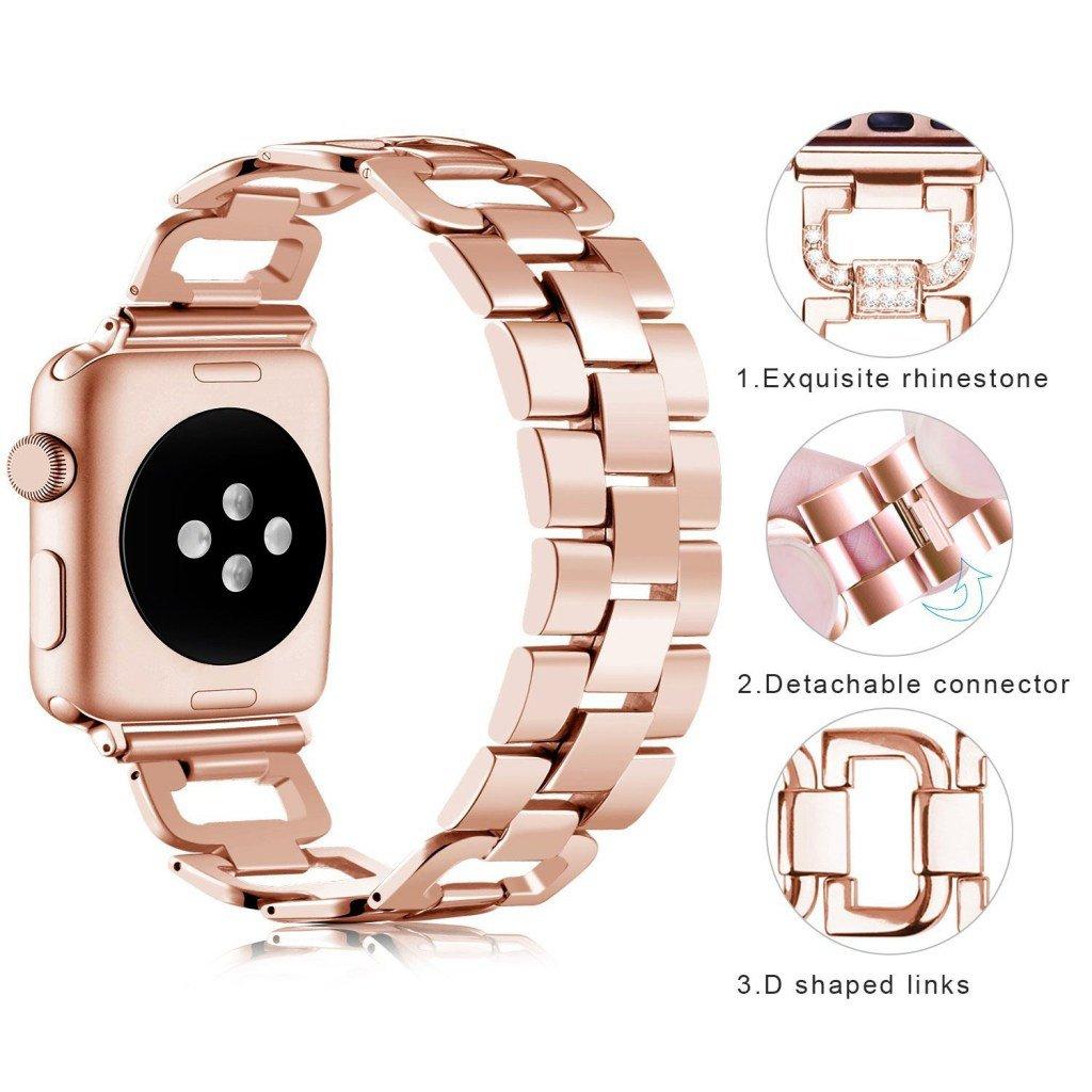 Luxury Metal Diamond Bracelet for Apple Watch Band 49 44 41 42mm for Iwatch 8 7 SE 6 5 4 3 38 45 40mm Stainless Steel Strap Smartwatch Accessories