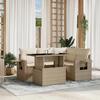VidaXL Garden Lounge Set with Cushions 5 Pcs Beige Braided Resin 3267878