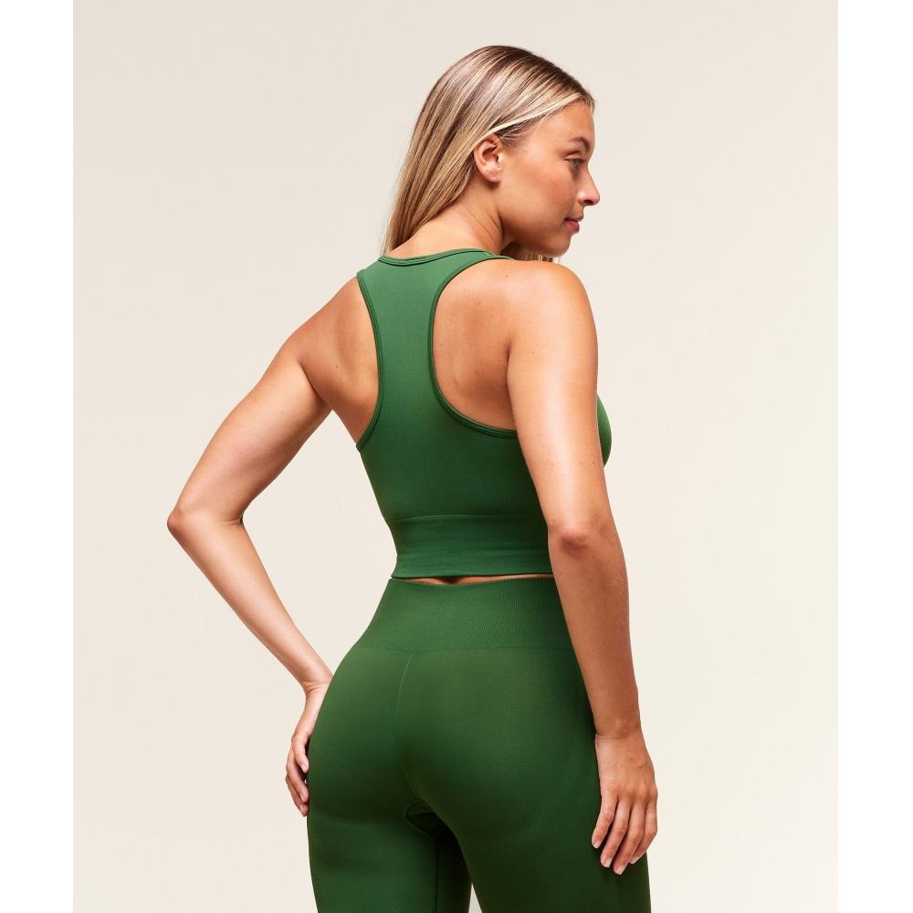 Gymshark Everyday Seamless Crop Tank Athletic Green B7a3h Ec7k