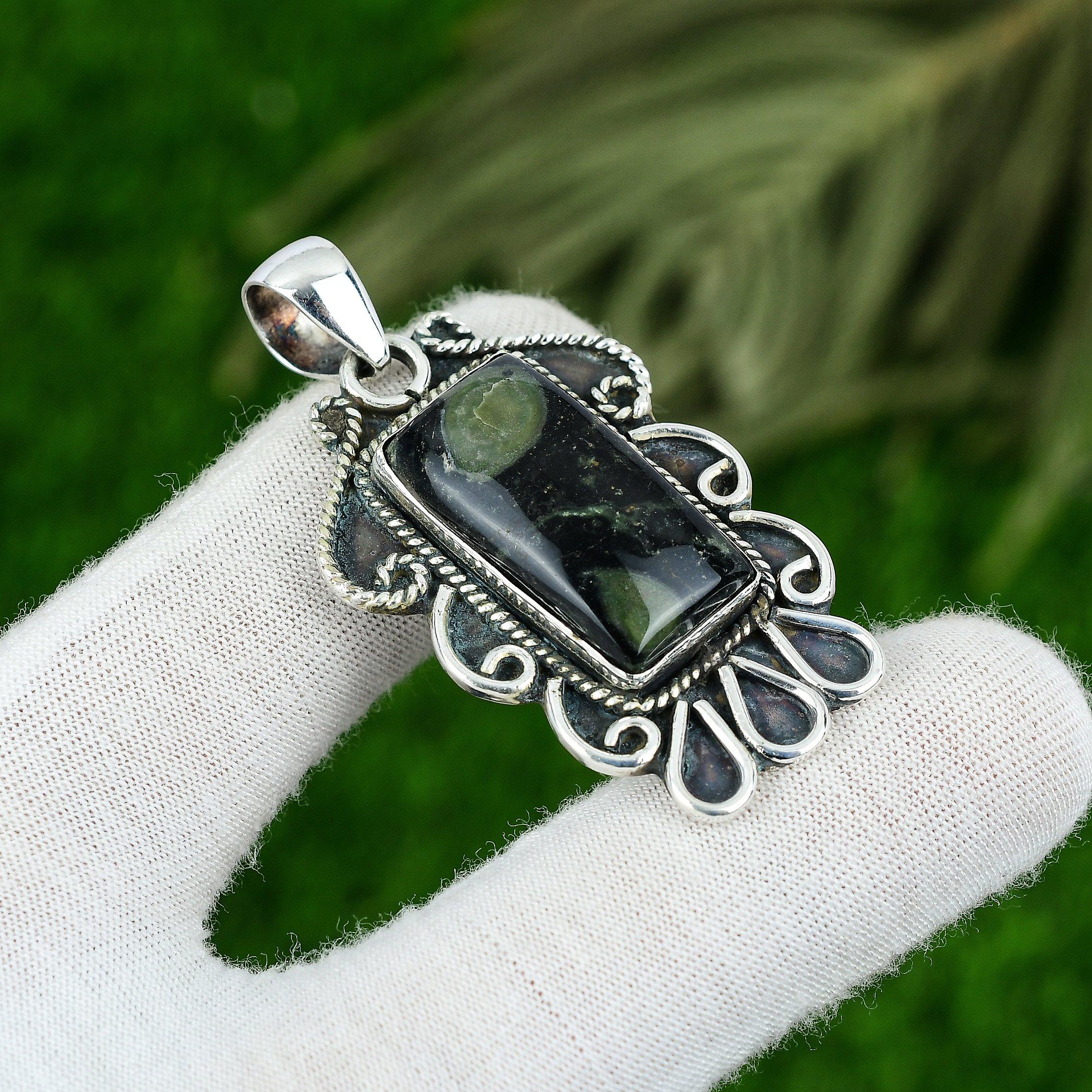 

Radiant Kambaba Jasper Gemstone Sterling Silver Daughter Birthday Ethnic Pendant