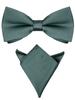 Bow Ties For Men Pre-tied Butterfly Knot Bowtie Hanky Set Solid Color Bow Tie Handkerchief For Adult Male Wedding Gift