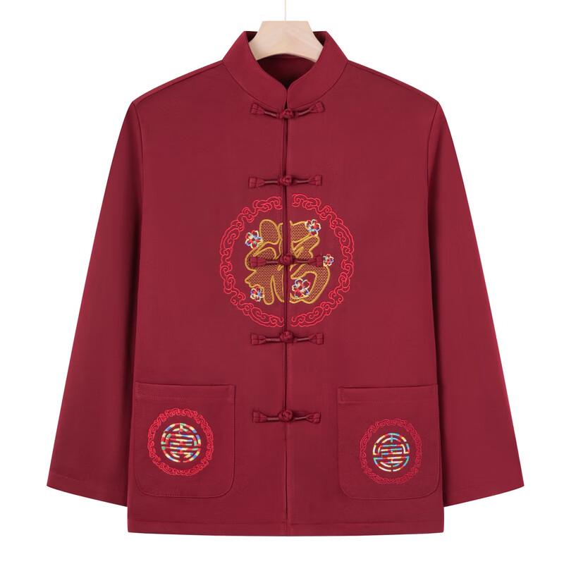 Elderly Women's Red Tang Suit Jacket