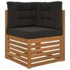 Outdoor Sofa Cushions 3 Pcs Black Polyester