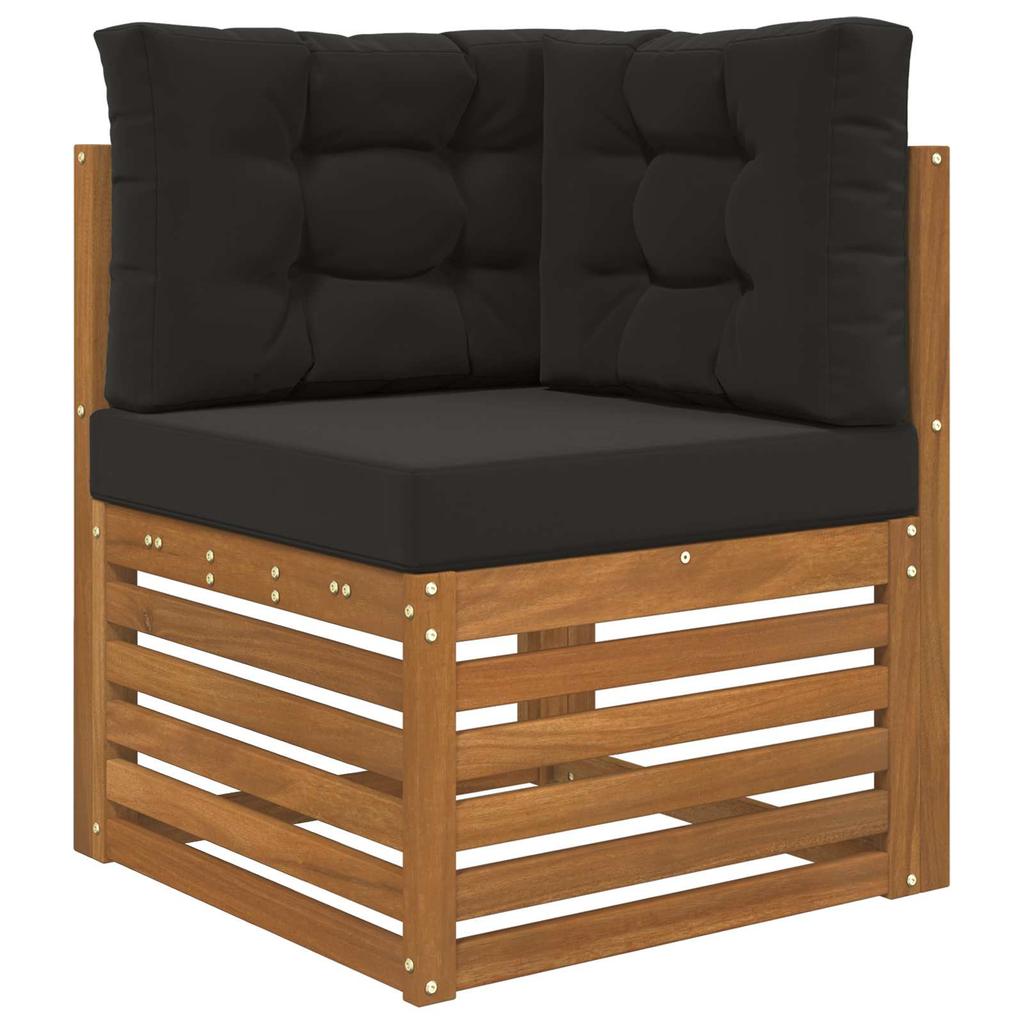 Outdoor Sofa Cushions 3 Pcs Black Polyester