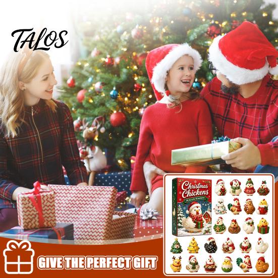 Holiday Gift for Boys Girls 24 Days Chicken Figures Advent Calendar, Farm Animals Countdown Cute Surprise Animal Collectibles Boxes with Hen