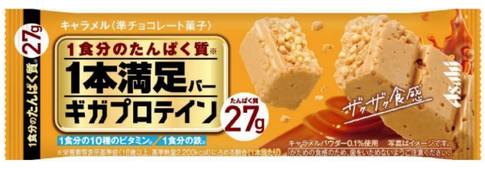 

Asahi Group Foods Satisfaction Bar Giga Protein Карамель 36 батончиков 1 батончик