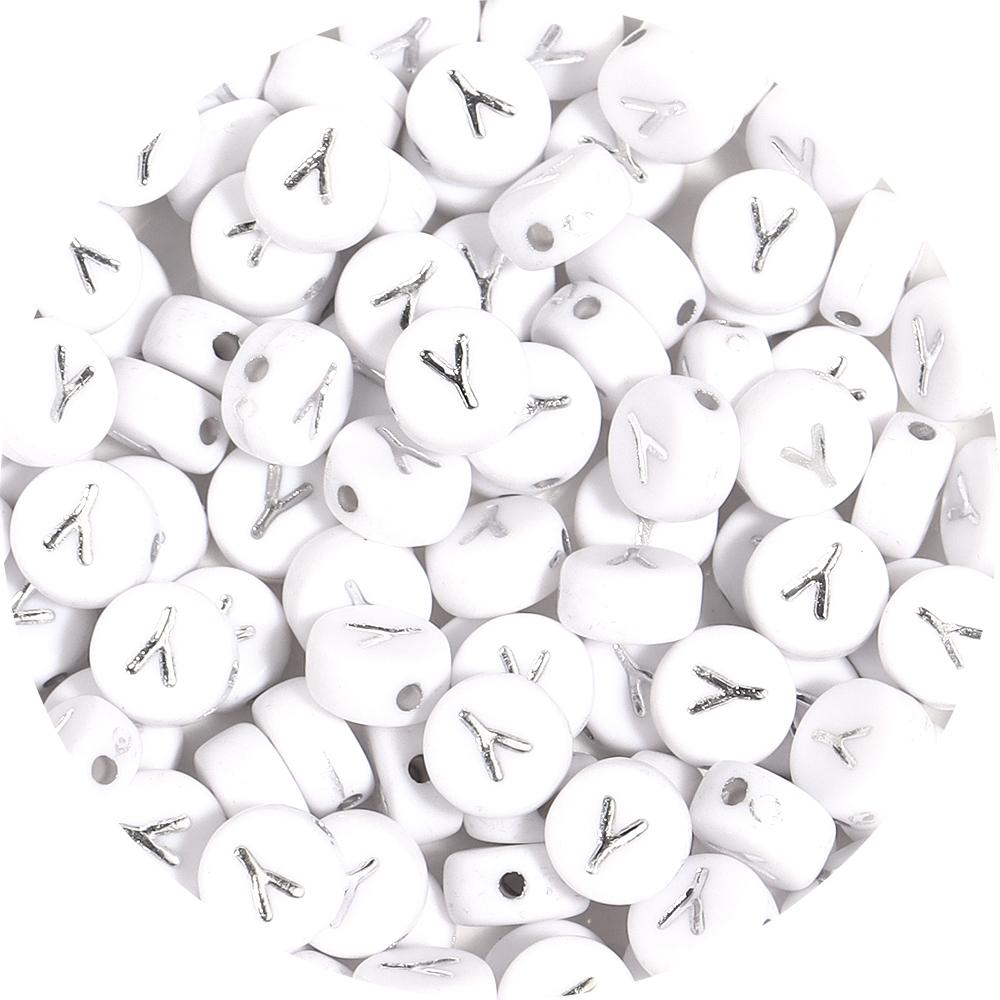 100pcs/lot 7mm Round Acrylic Letter Beads A-Z Alphabet Beads Loose Beads For DIY Bracelet Necklace Keychain Jewelry Making