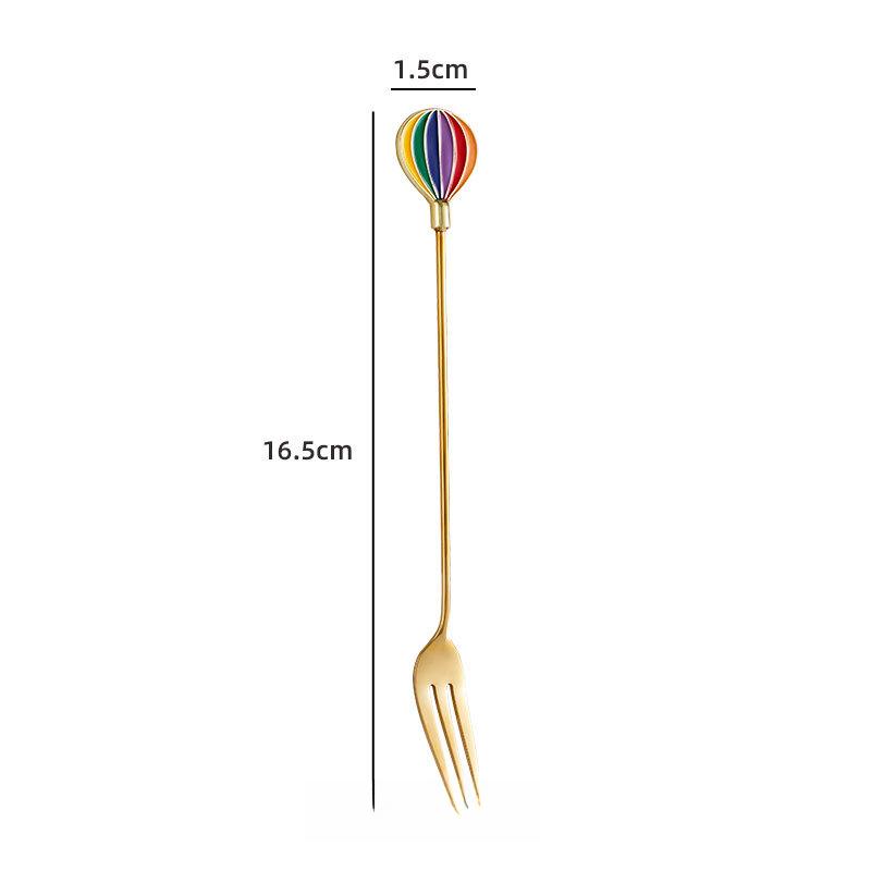 Creative Cartoon Animal Floral Spoon & Fork, Mirror Polished 304 Stainless Steel Dessert Coffee Stirrer