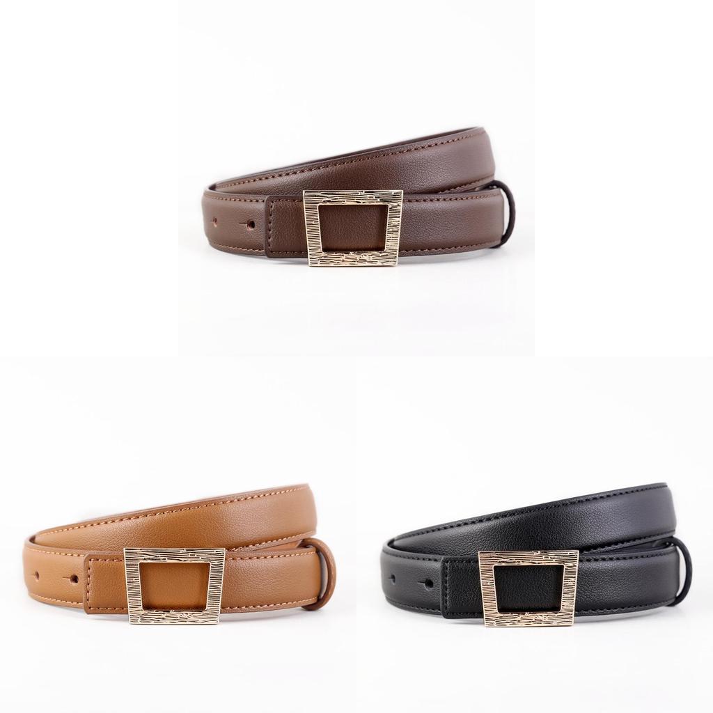 Genuine Leather Cowhide Waist Belt With Alloy Buckle For Casual Office Style