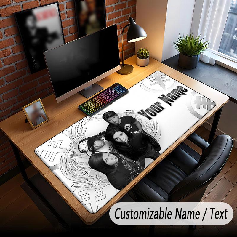 Custom Name Extended Mouse Pad,Tokio Hotel Gaming Desk Mat For Home Office Desktop Decor