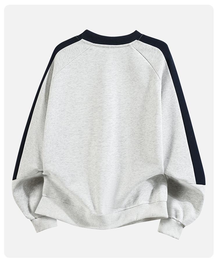 2025 Unisex Fleece-Lined Sweatshirt Set: High Street Three Stripes, Round Neck, Autumn/Winter Warmth