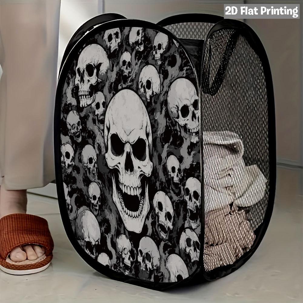 1Pcs Halloween Series 4 Pop-Up Laundry Hamper Expandable Mesh Hamper Basket for Room Bedroom Bathroom Organization Contemporary Storage