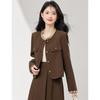 Xin Fei Yu Women's Little Fragrance Style Thickened Wool Blend Short Coat