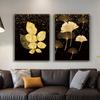 Abstraktní obraz Ginkgo Biloba Nástěnná malba Black Gold Plakáty a obrazy Obrazy Moderní obývací pokoj Home Wall DecorCuadros