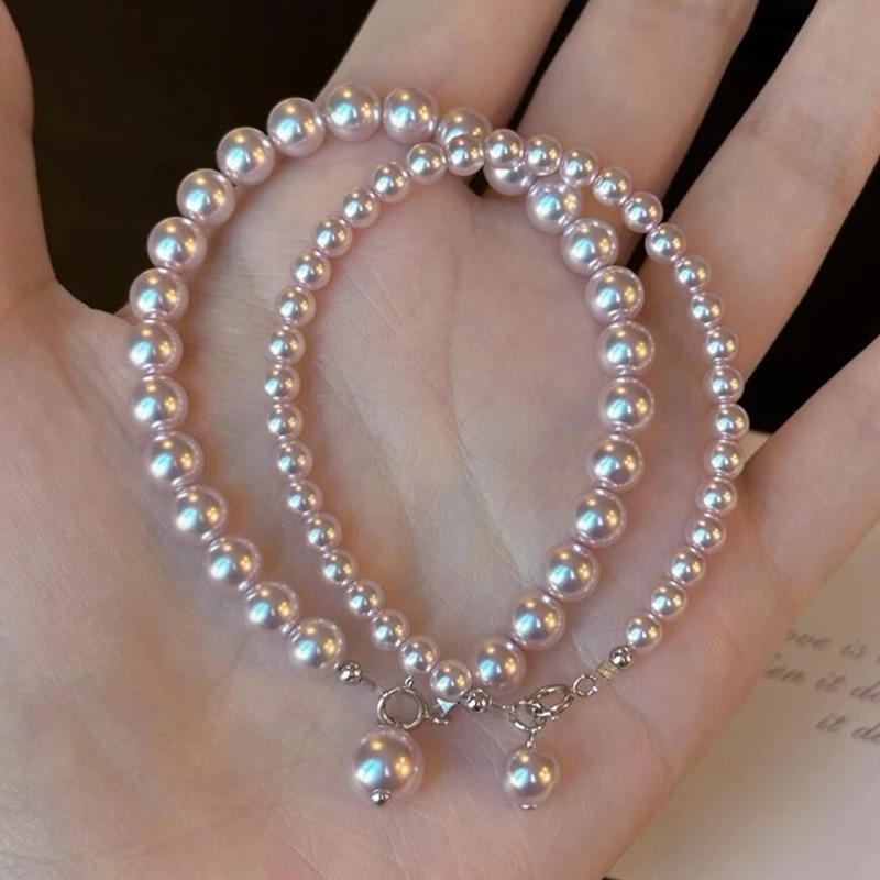 

Изысканный женский браслет из стерлингового серебра S925 с жемчугом Манта Роза - Минималистичный дизайн высокого класса 16.5cm Total Length