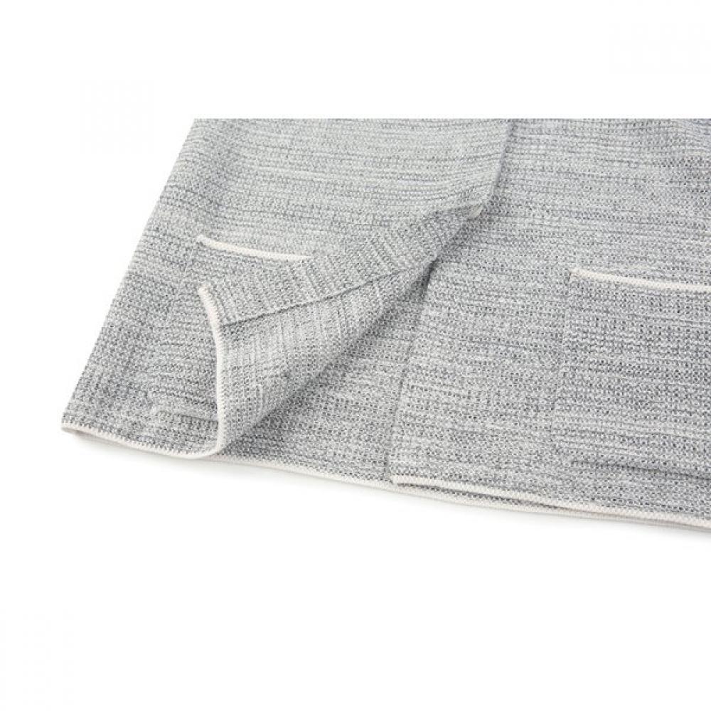 Furina Ecru Linen Crop Knit Jacket