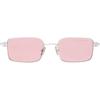 Louis Vuitton Letter Logo Metal Square Sunglasses Men Sunglasses Silver Z3296U