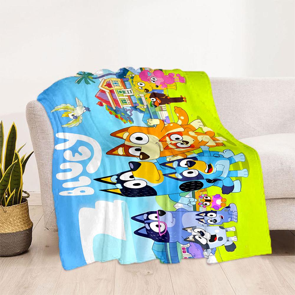 Bluey's Colorful Friends Blanket Warmthful Decor Great for Couch Livingroom Seaside for All Occasions Digital Print Gifts For Family Or Friends