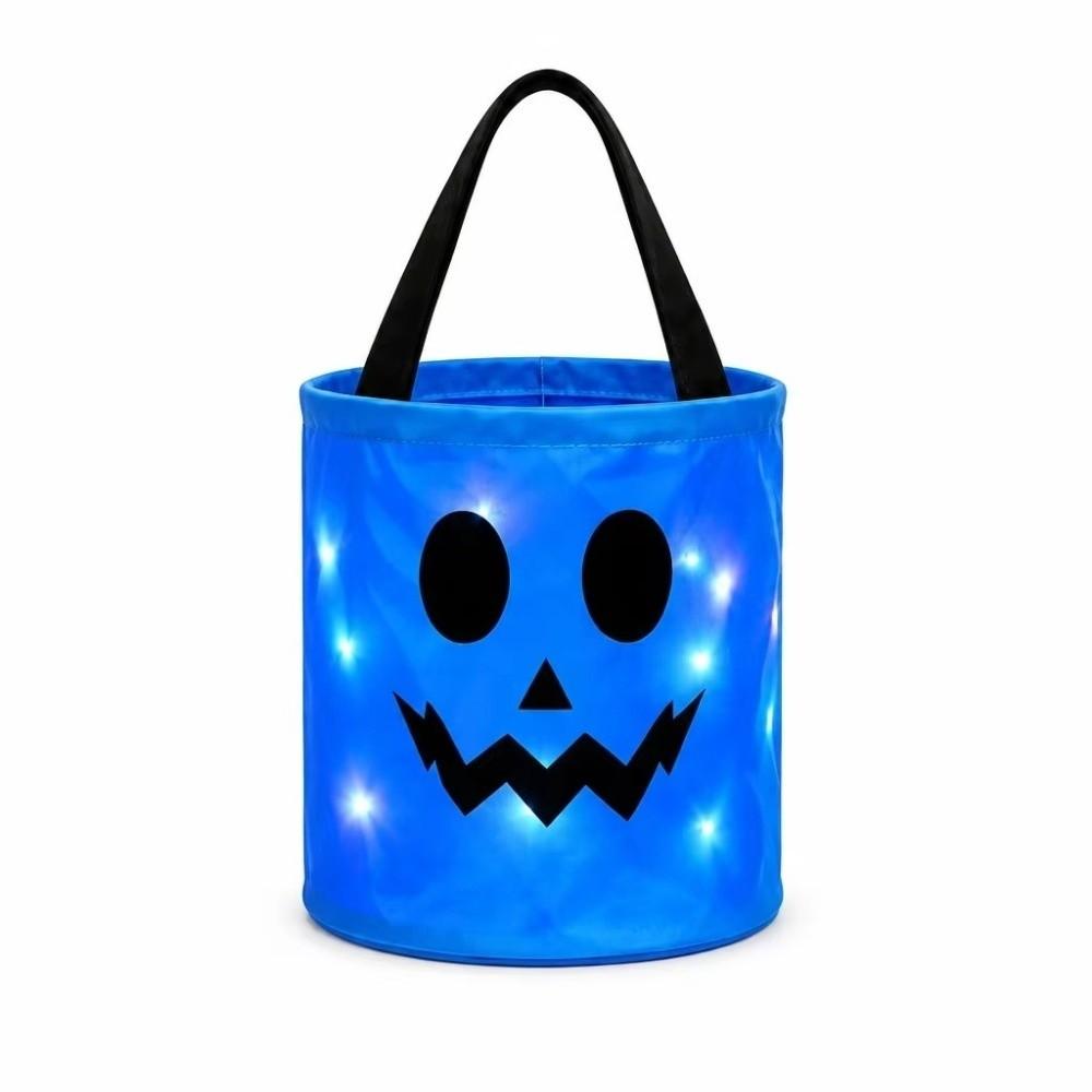 LED Halloween Wiaderko na Cukierki Duch Nadruk Halloweenowa Torba Tote Nowe Wiaderko Dynia Dzieci