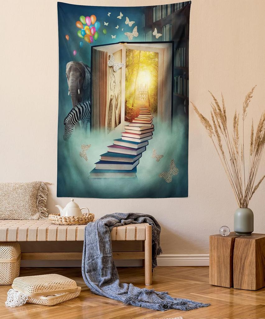 Landschafts-GobelinStraße Wein Altes Haus in Italien Toskana Straße Florale Details Unscharfer HintergrundBreites Wandbehang für Schlafzimmer