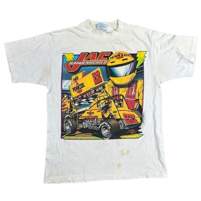 T-shirt Vintage World Of Outlaws Point Unique Tour Nascar 1997 Blanc Homme