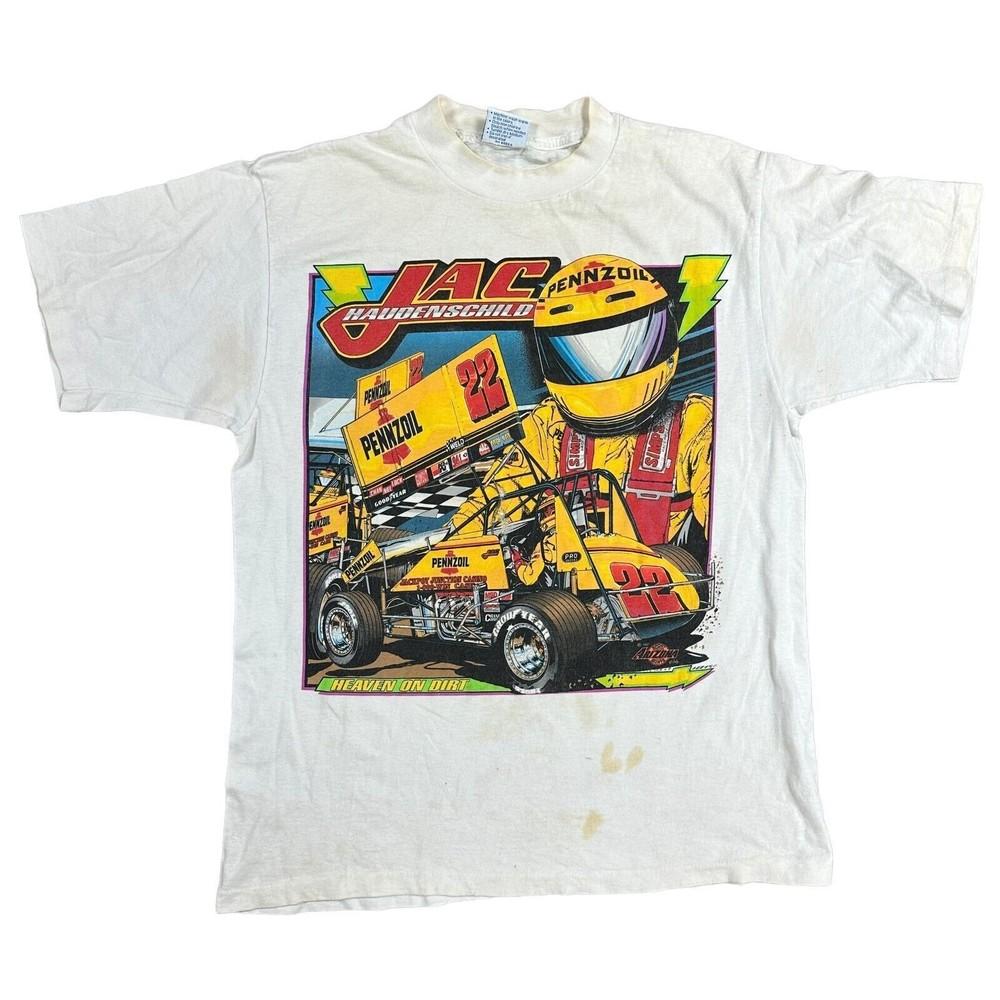 

Vintage World Of Outlaws Single Stitch T-shirt Tour Nascar 1997 White Mens 2XL