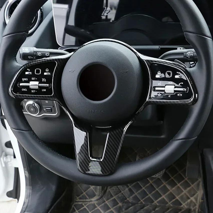 Car Steering Wheel Panel Trim Cover Decor Accessories For Mercedes Benz A B C E G CLA GLB Class W177 W247 W205 W213 C118 W118