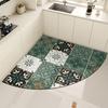 Kitchen Carpet Water-absorbing Quick-drying Floor Mat Anti-slip Foot Mats Fan-shaped Diatom Mud American Home Decoration Rug