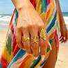6 Stück/Set Seestern Ozean Ringe Set, Stapelbare Marine Stil Ringe, Bequem zu tragen Sommer Strand Schmuck Geschenk