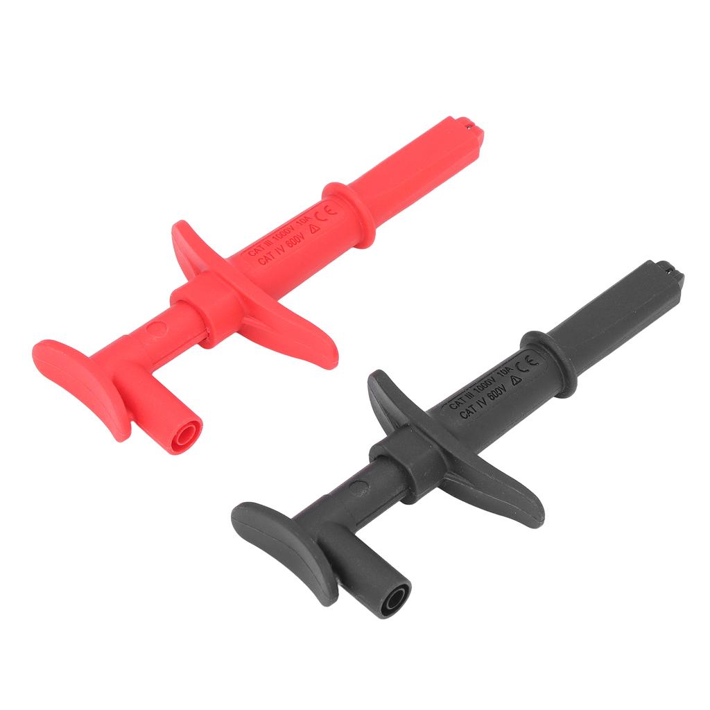 1 Paar Prüfhakenklemmen Krokodilklemmen Rot Schwarz Zubehörset Kit für Elektronische Tests