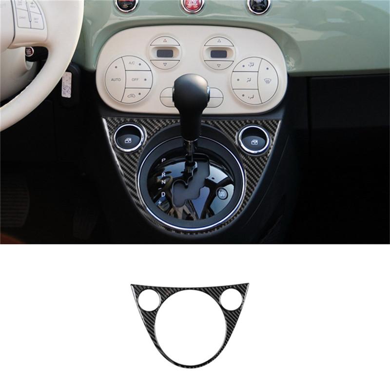 Black Car Interior Decoration Protection Carbon Fiber Sticker For Fiat 500 2012-2015 With Navigation System