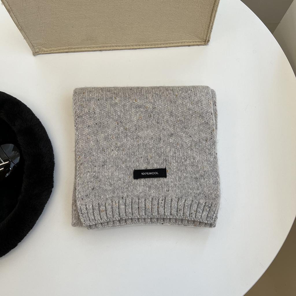 Korean Style Autumn and Winter Couples Thickened Wool Scarf Women's Warm Small Knitted Wool Scarf