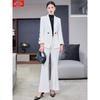 Women's Elegant Autumn/Winter Two-Piece Suit Set: Goddess Style Host with Wide-Leg Pants
