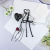 PU Bows Heart Keychain Charm Elegant Bag Accessory Gift For Women Girls Lightweight Bag Pendant For Purse Keys Phone
