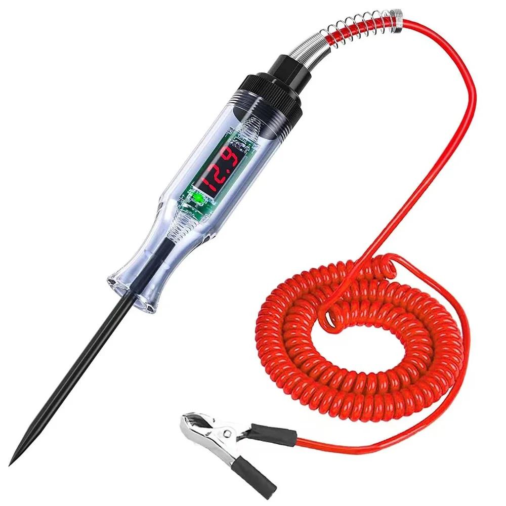 6V/12V/24V Car Circuit Tester Premium Test Light Probe Pen Light Bulb Diagnostic Tool Truck Voltage Circuit Tester Auto Repair