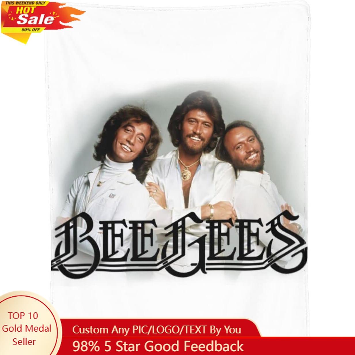 Creative Homewares Unisex Bee Rock Gees Music Band Throw Blanket Soft Flannel Cozy Blankets Decor For Bed Couch Living Room Travel Outdoor Custom Blankets