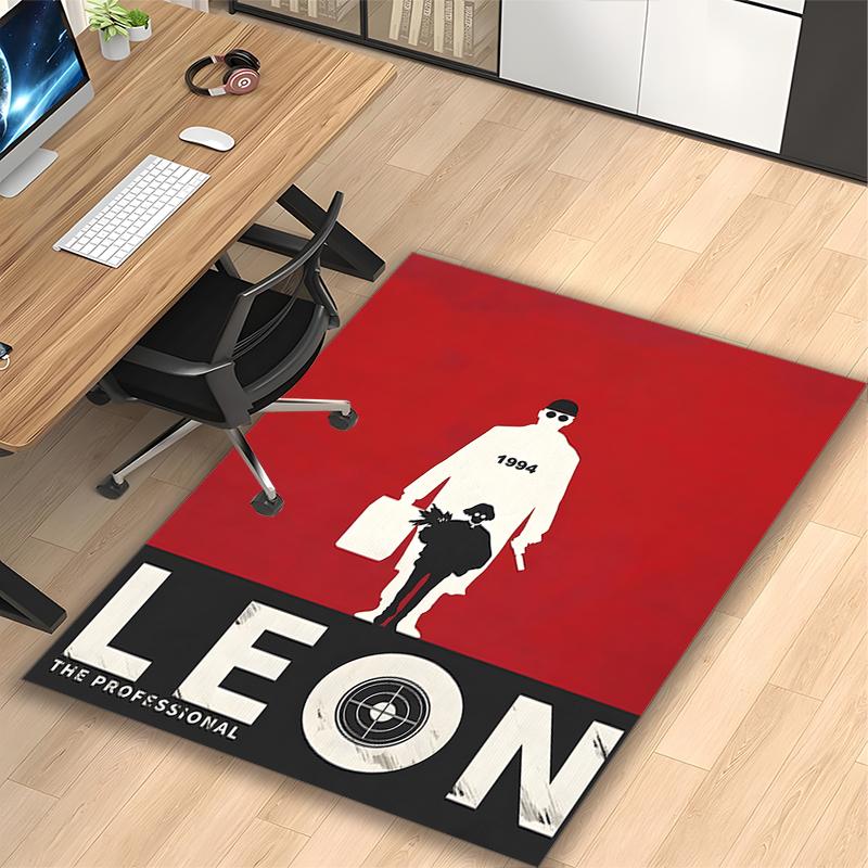 1pc Office Carpet, Leon Man Portrait Chair Rug, Living Room Printed Area Rug, Home Chair Floor Mat