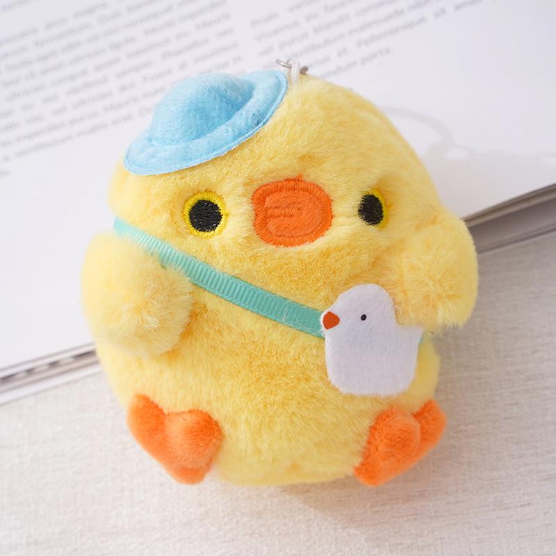 1Pc Cute Little Yellow Chicken Pendant Plush Toy Doll Bag Pendant Keychain Doll