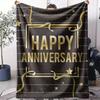 Happy Anniversary Throw Soft Flannel AC Blanket Lightweight Summer Nap Throw Cozy  Blanket for Sofa Bed Travel Home