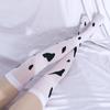 Kawaii Silk Socks Cosplay Stockings Cow Printed Pantyhose Cow Spots Printed Thigh High Stockings