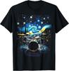 Batteria Percussionista Batterista Van Gogh Drums T-Shirt