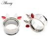 Alisouy 2PC Edelstahl Finger Blume Eule Fledermaus Ohr Tunnel Plug Flesh Expander Bahren Messgeräte Ohrring Piercing Körper Schmuck