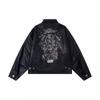 Unisex Oversized Patchwork Hoodless Bomber Jacket Cotton-Lined Casual Streetwear Outerwear Fall
