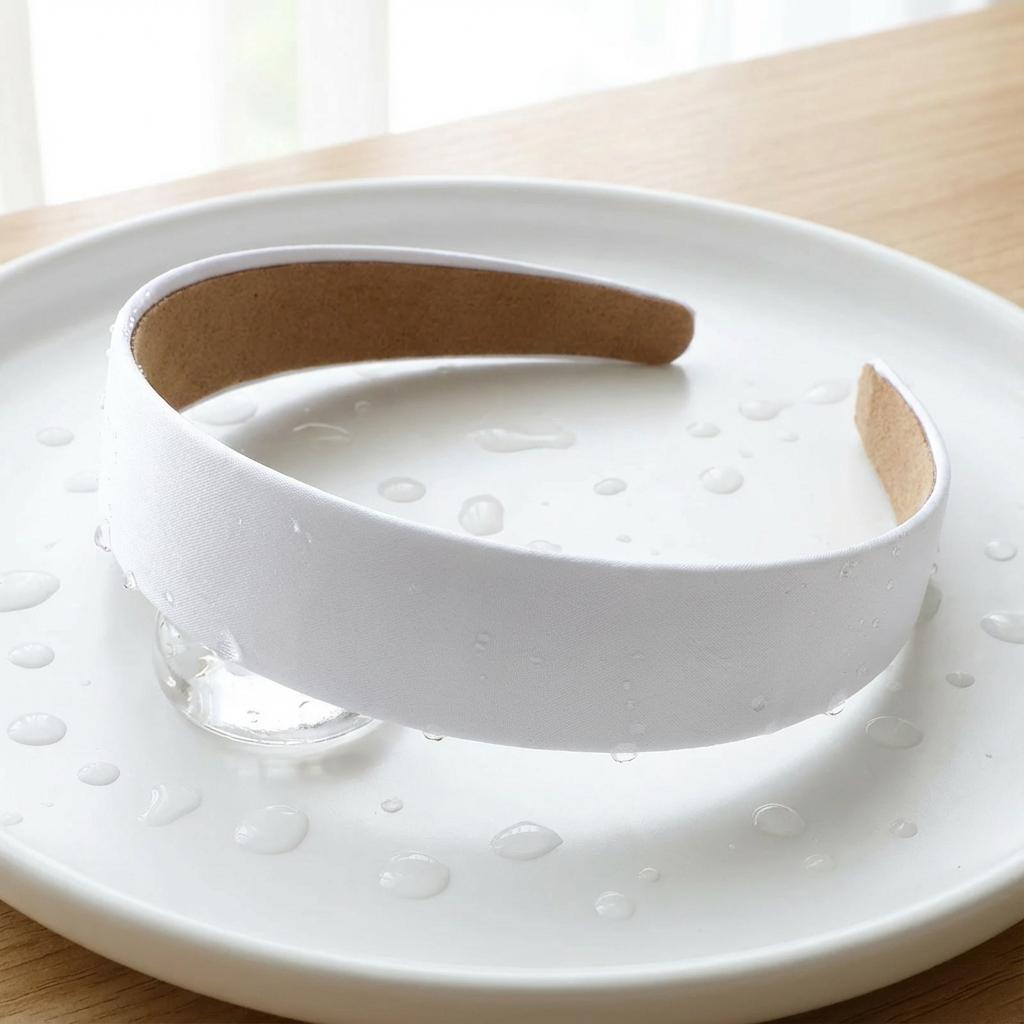 

Простая белая широкая повязка на голову, универсальная для всех причесок. 14x11 см, Сатин и Пластик, Удобная Посадка United States